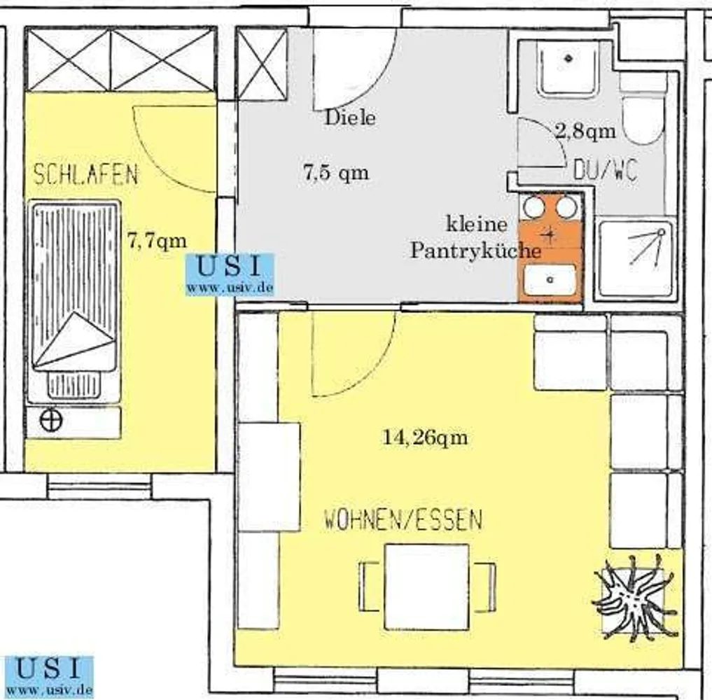 2 Zimmer Wohnung mit 32 m² in Dresden – Bild 2