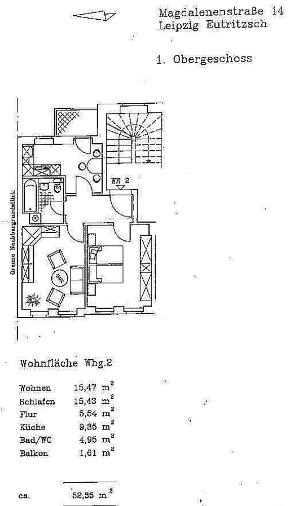 2 Zimmer Wohnung mit 52 m² in Leipzig – Bild 2