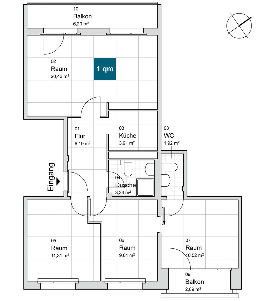 4 room apartment with 76 m² in Dresden – Photo 2