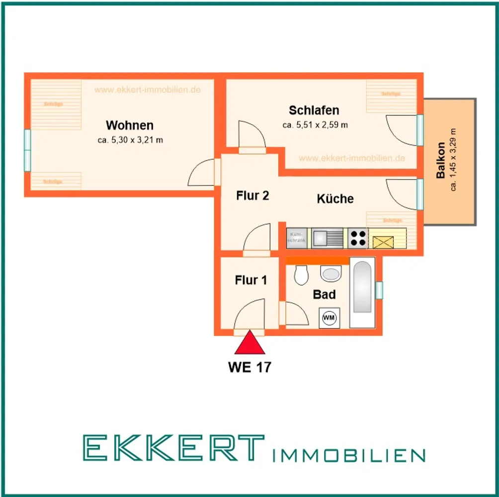 2 Zimmer Wohnung mit 54 m² in Chemnitz – Bild 2