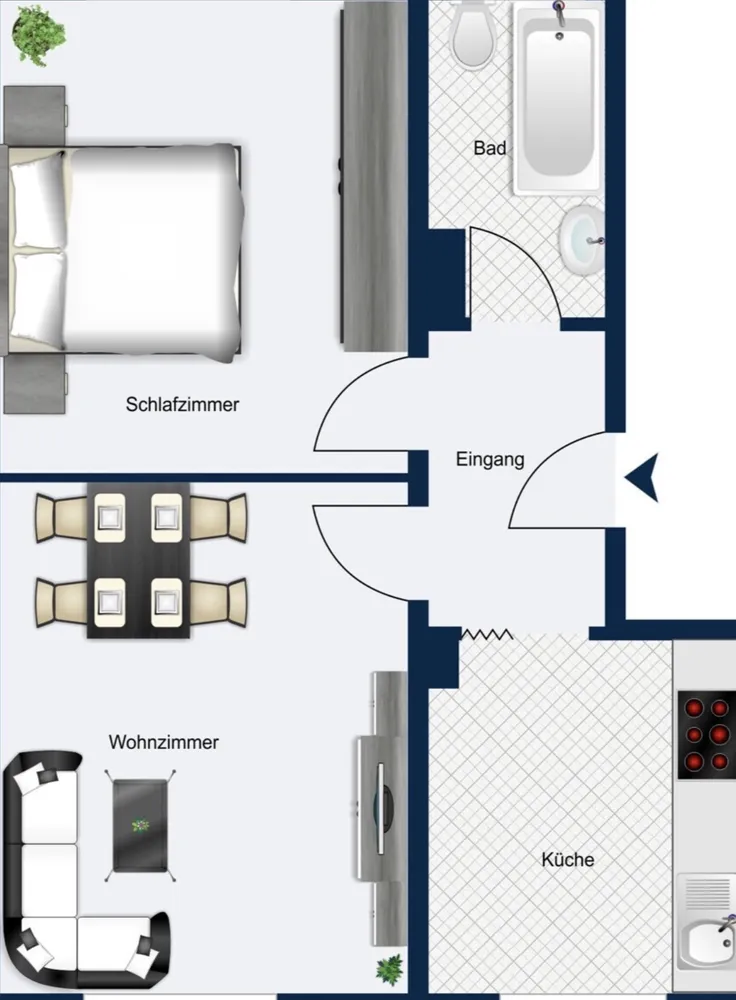 3 Zimmer Wohnung mit 49 m² in Duisburg – Bild 1