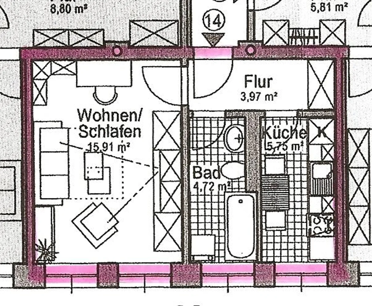 1 Zimmer Wohnung mit 30 m² in Chemnitz – Bild 8