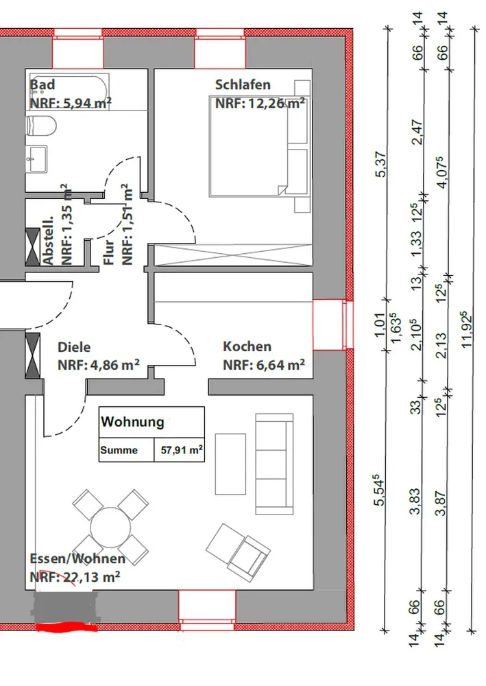2 Zimmer Wohnung mit 58 m² in Regensburg – Bild 2