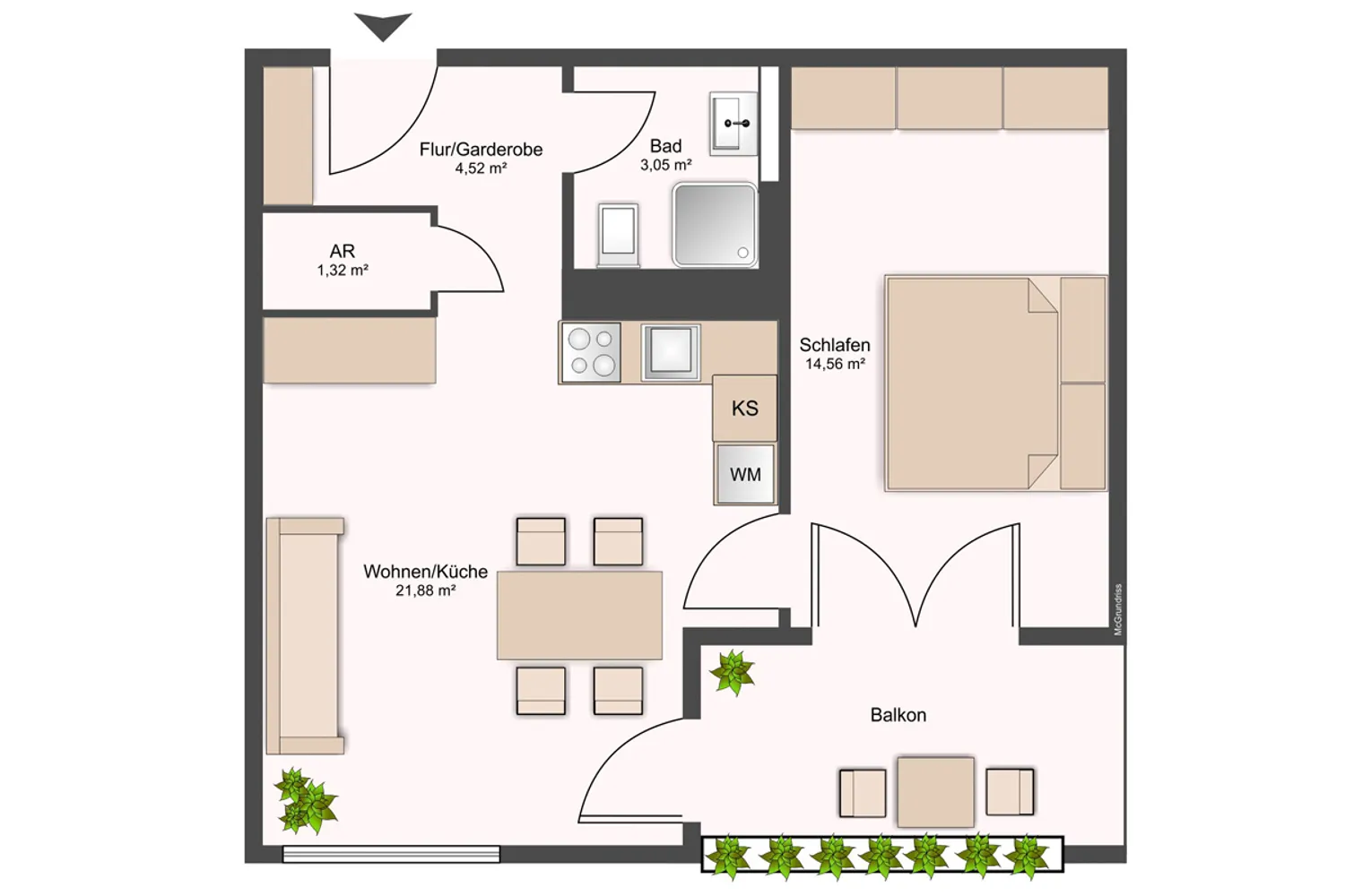 2 Zimmer Wohnung mit 48 m² in Dresden – Bild 2