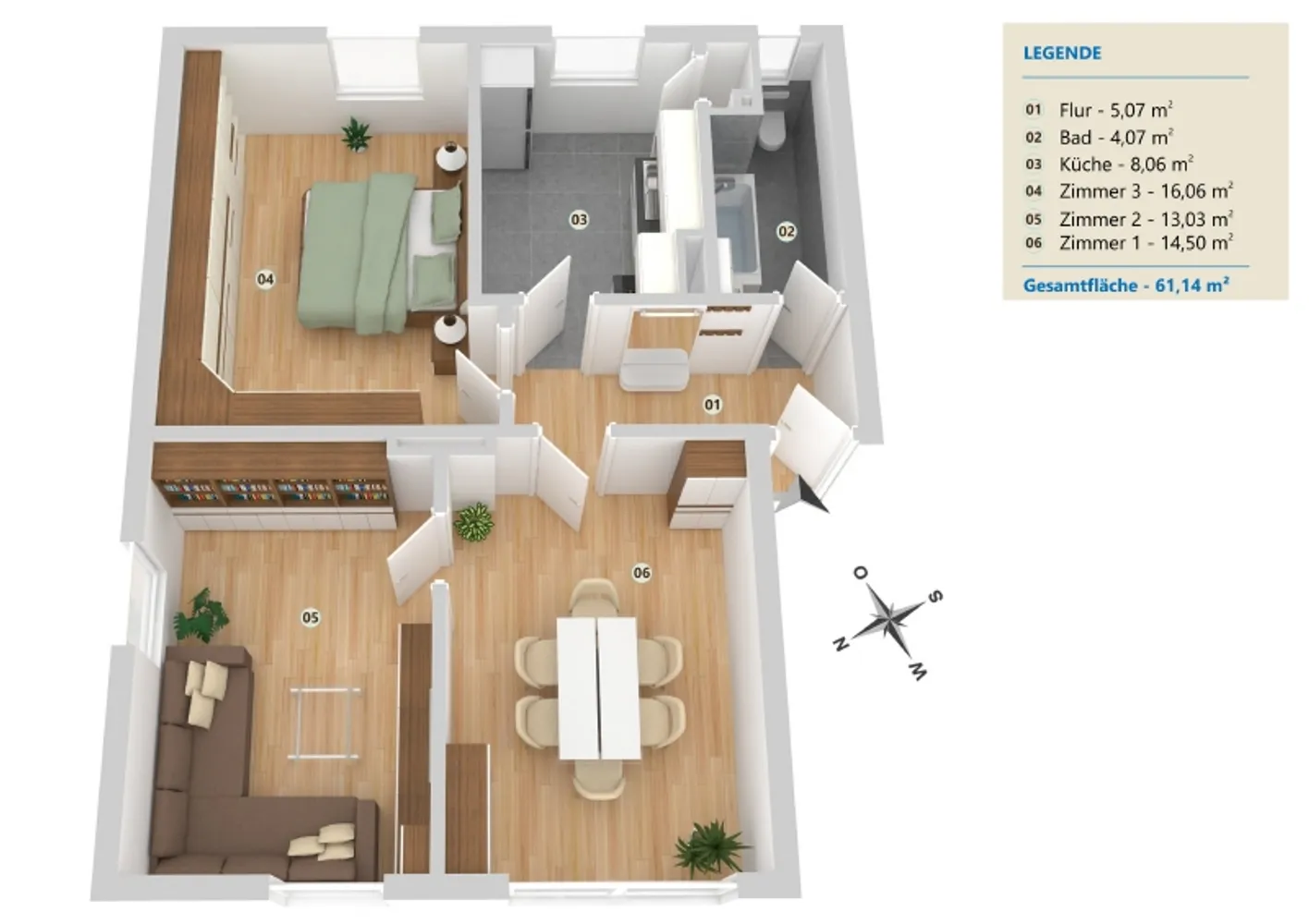 3 Zimmer Wohnung mit 56 m² in Minden – Bild 7