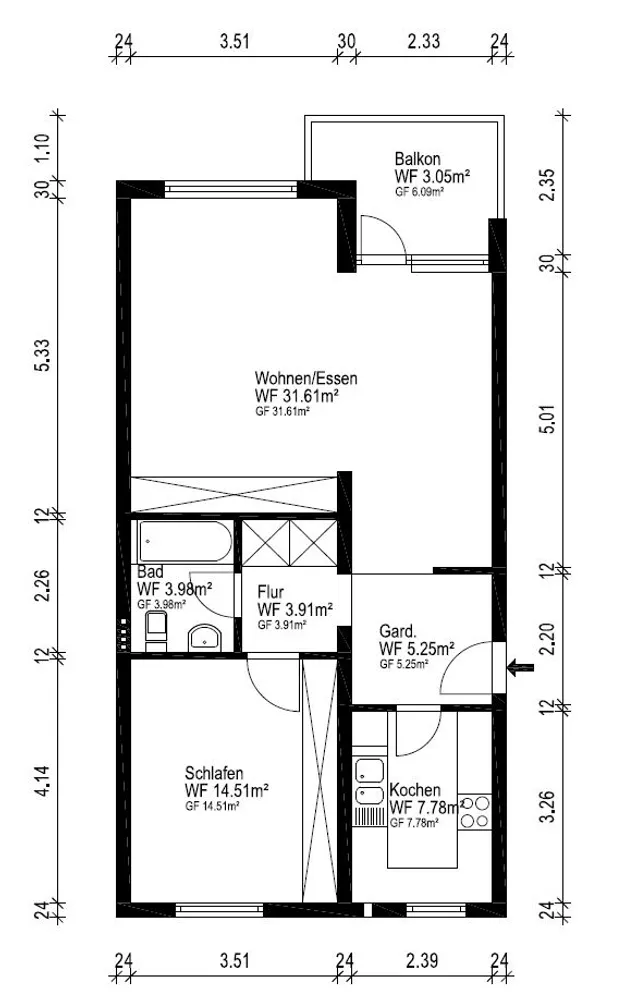 2 Zimmer Wohnung mit 70 m² in Köln – Bild 9