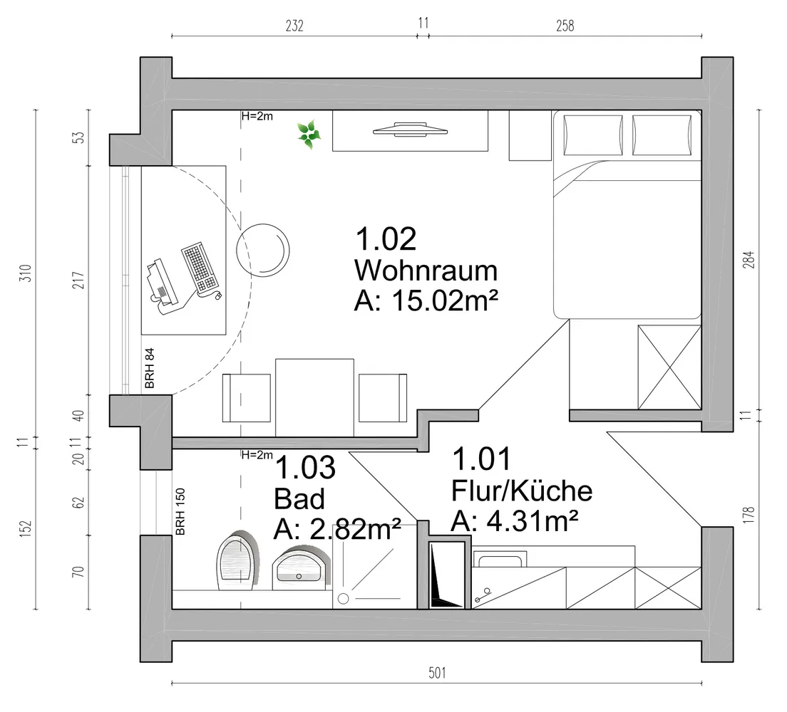 1 room apartment with 23 m² in Brunswick – Photo 6
