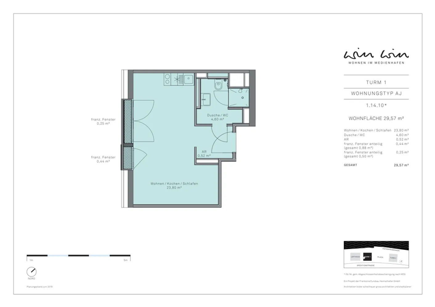 1 Zimmer Wohnung mit 30 m² in Düsseldorf – Bild 2