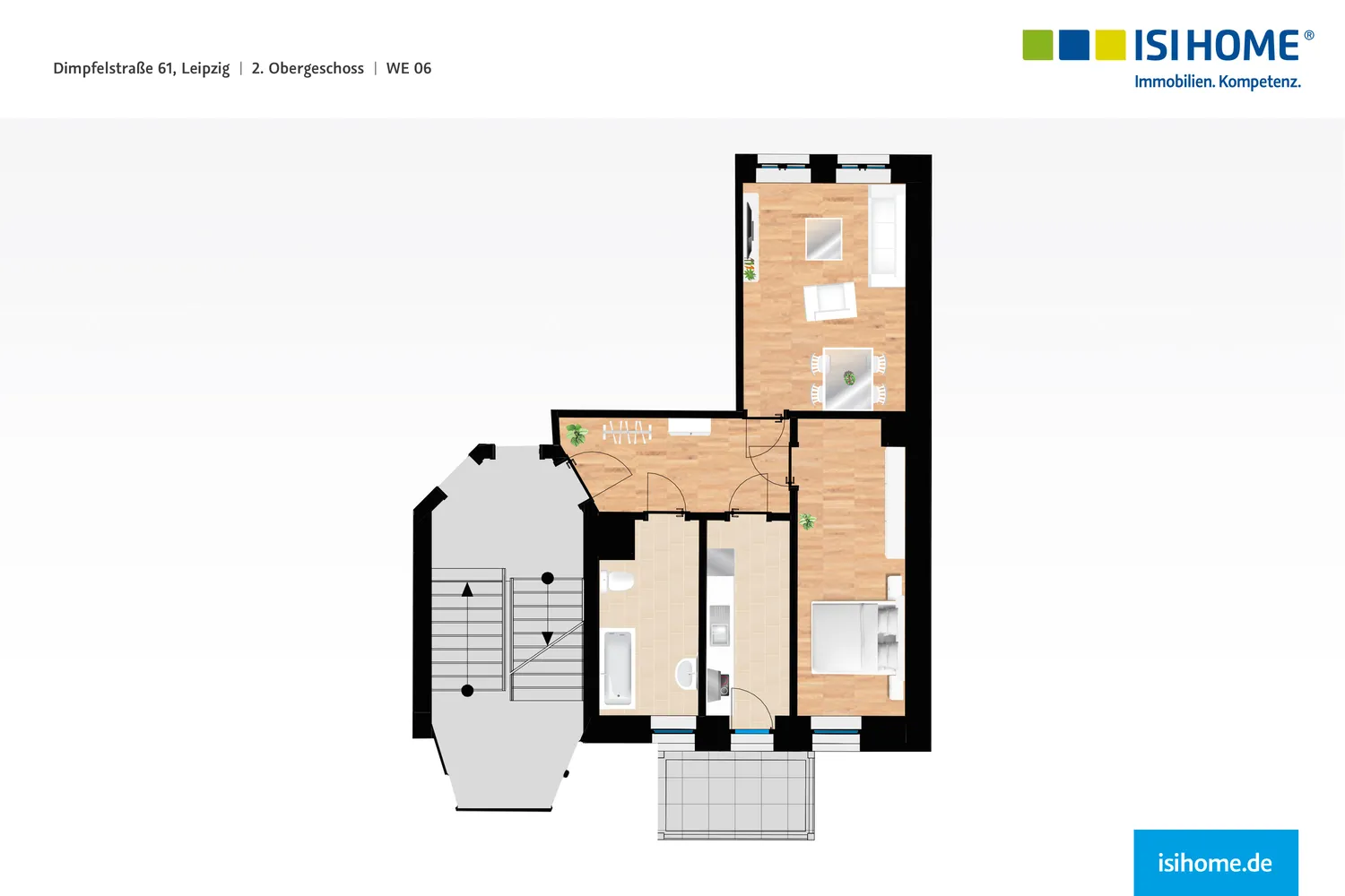 2 Zimmer Wohnung mit 53 m² in Leipzig – Bild 1