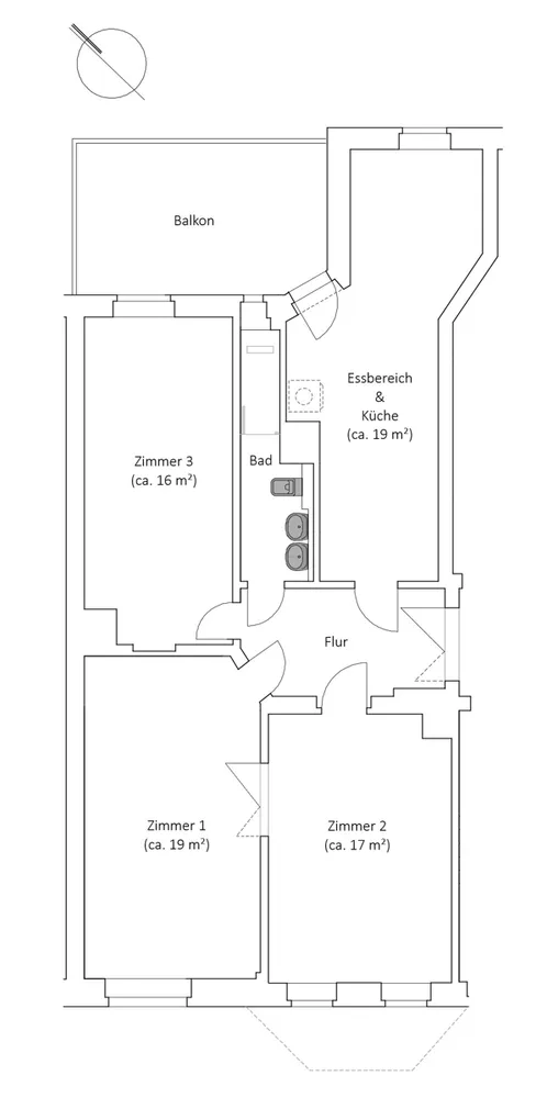 3 Zimmer Wohnung mit 95 m² in Leipzig – Bild 2