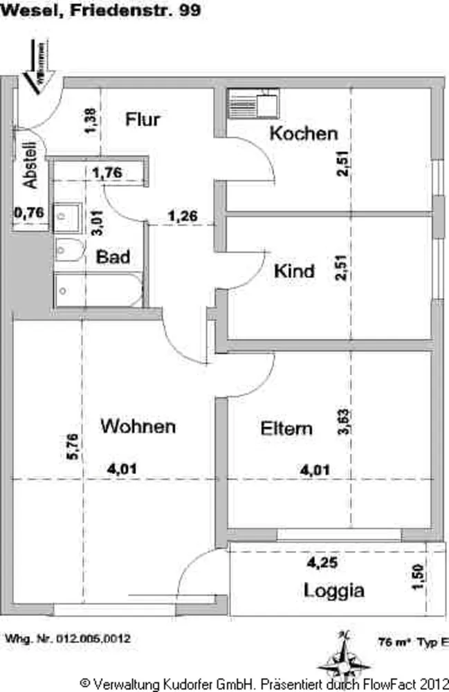 3 Zimmer Wohnung mit 76 m² in Wesel – Bild 11