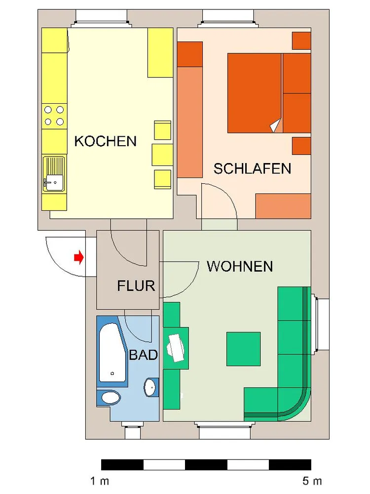 2 room apartment with 51 m² in Chemnitz – Photo 2