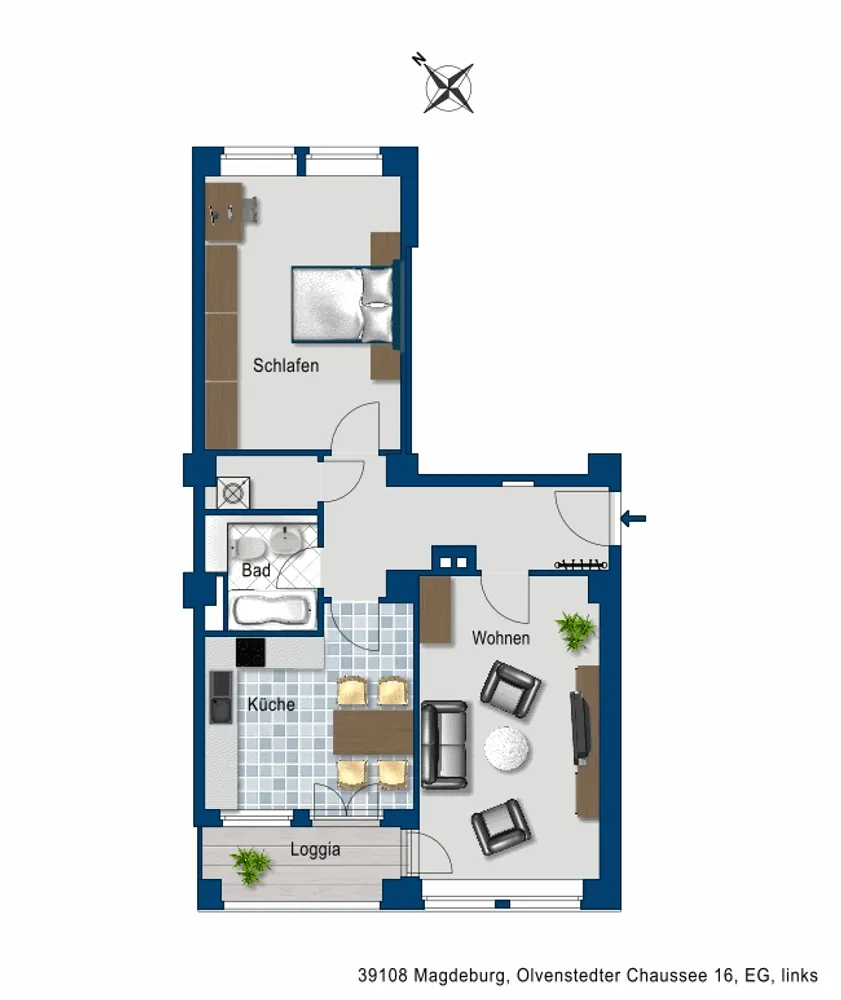 2 Zimmer Wohnung mit 68 m² in Magdeburg – Bild 2