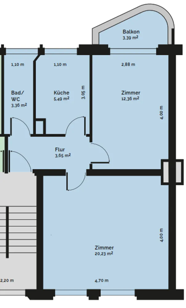 2 Zimmer Wohnung mit 47 m² in Hannover – Bild 2