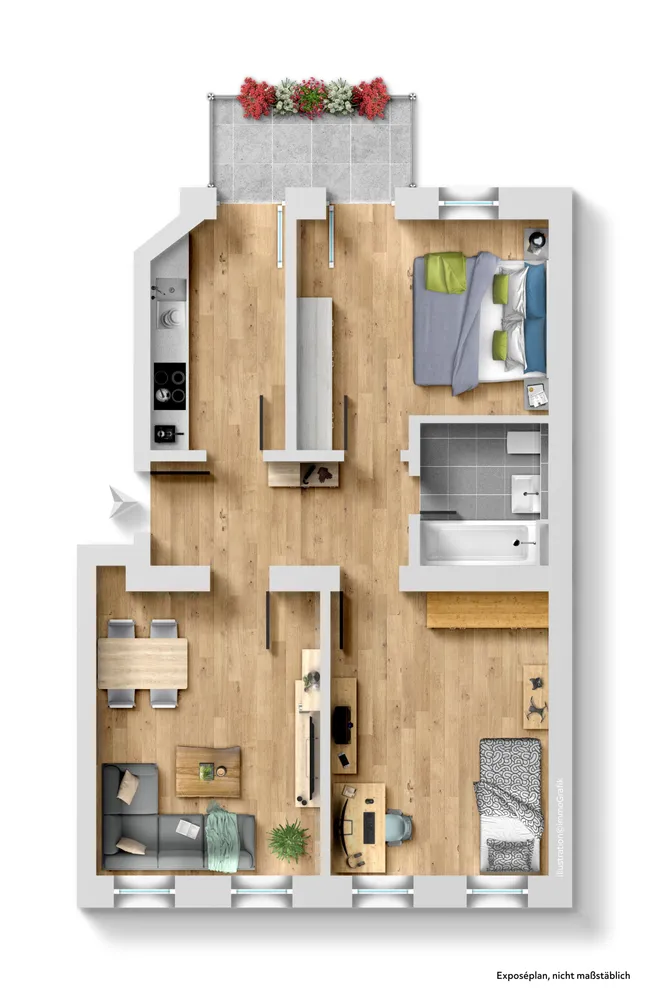 3 Zimmer Wohnung mit 65 m² in Leipzig – Bild 1