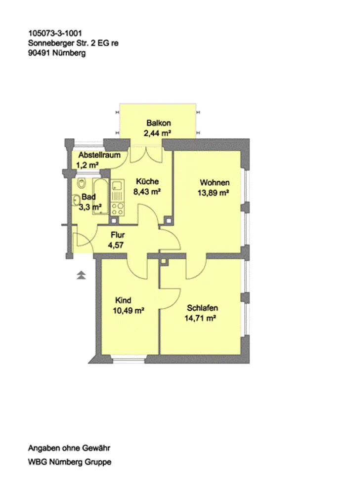 3 Zimmer Wohnung mit 60 m² in Nürnberg – Bild 7