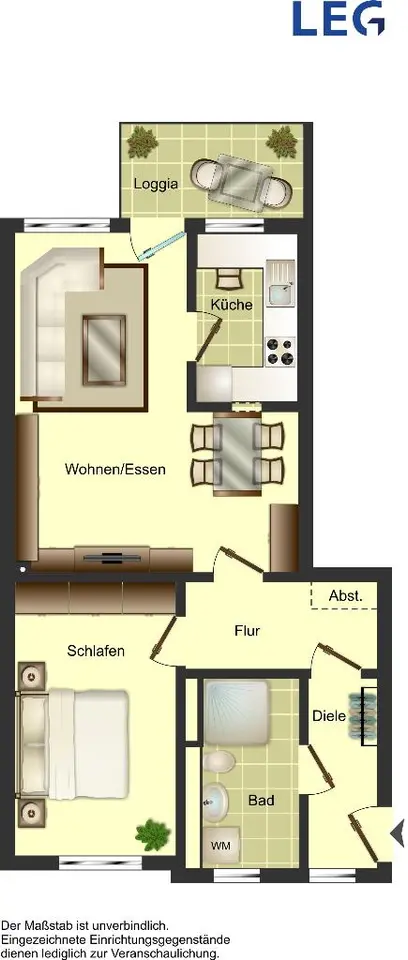 2 Zimmer Wohnung mit 58 m² in Meerbusch – Bild 3