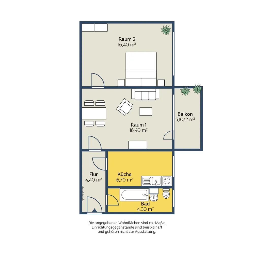 2 Zimmer Wohnung mit 51 m² in Leipzig – Bild 2