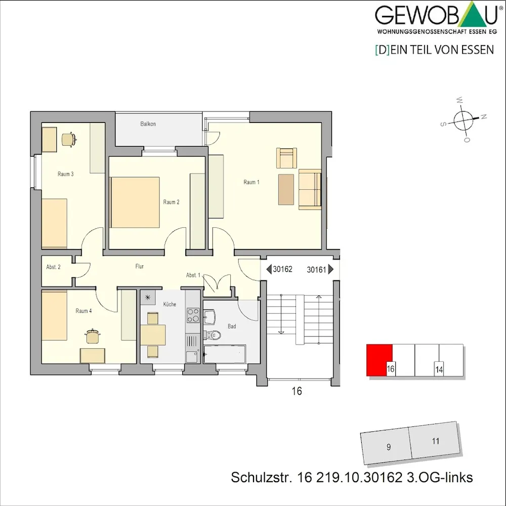 4 Zimmer Wohnung mit 82 m² in Essen – Bild 2