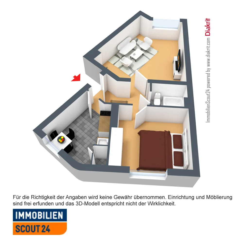 2 room apartment with 45 m² in Wuppertal – Photo 2