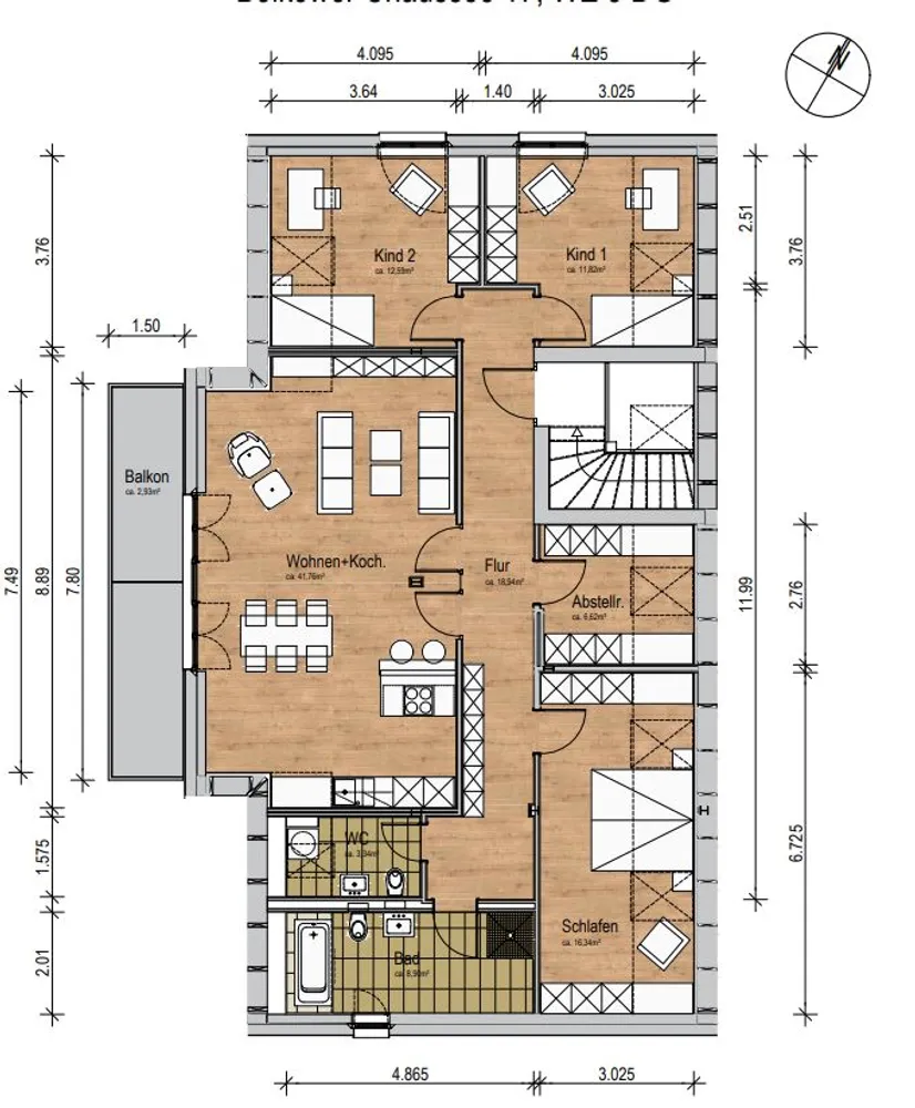 4 Zimmer Wohnung mit 124 m² in Güstrow – Bild 2