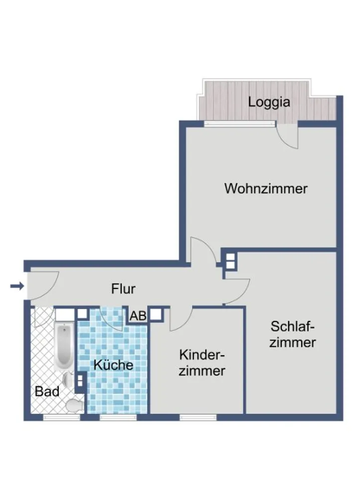 3 Zimmer Wohnung mit 67 m² in Wiesbaden – Bild 2