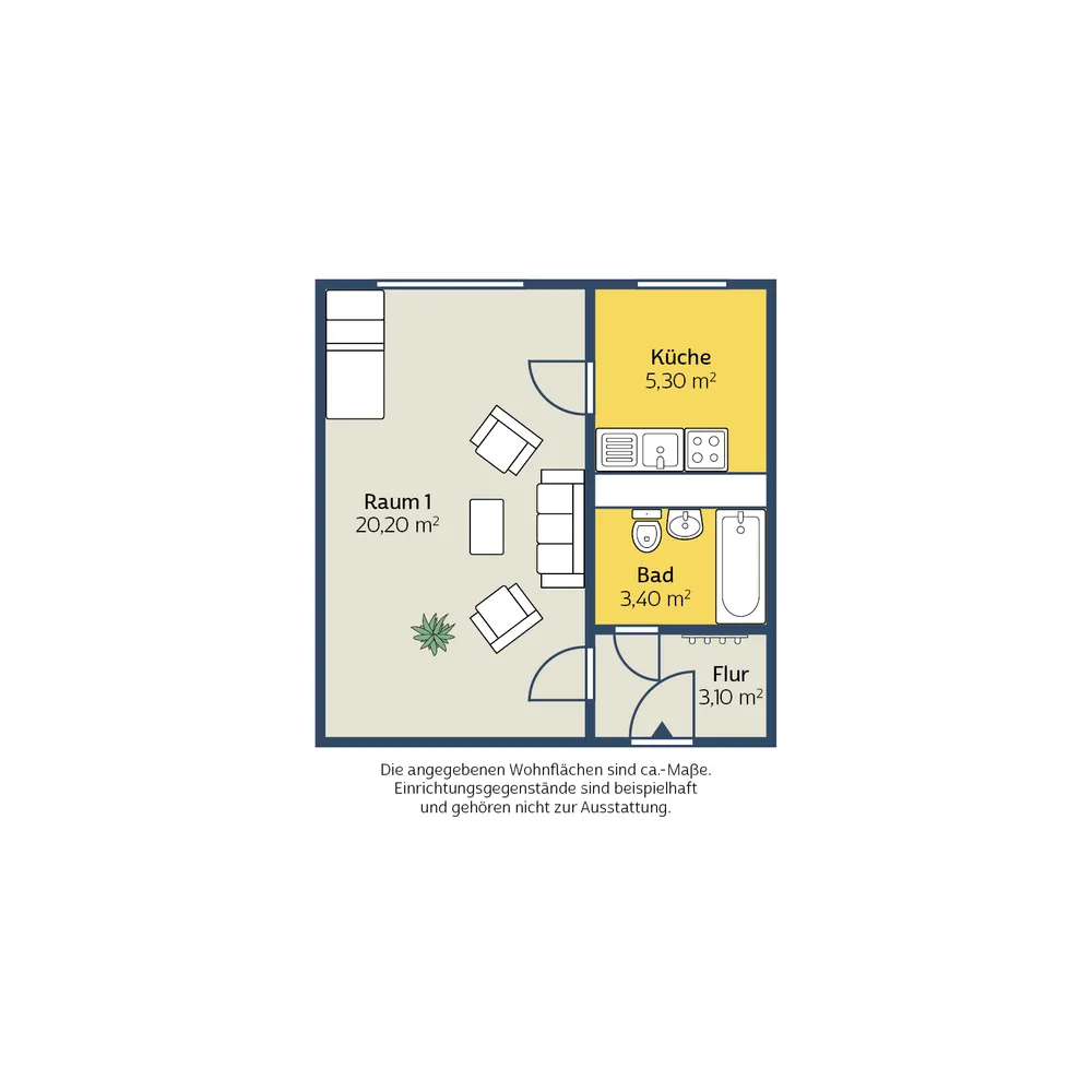 1 Zimmer Wohnung mit 32 m² in Leipzig – Bild 2
