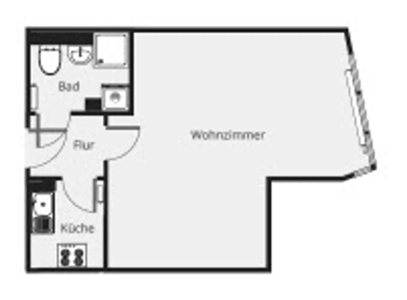 1 Zimmer Wohnung mit 38 m² in Nürnberg – Bild 2