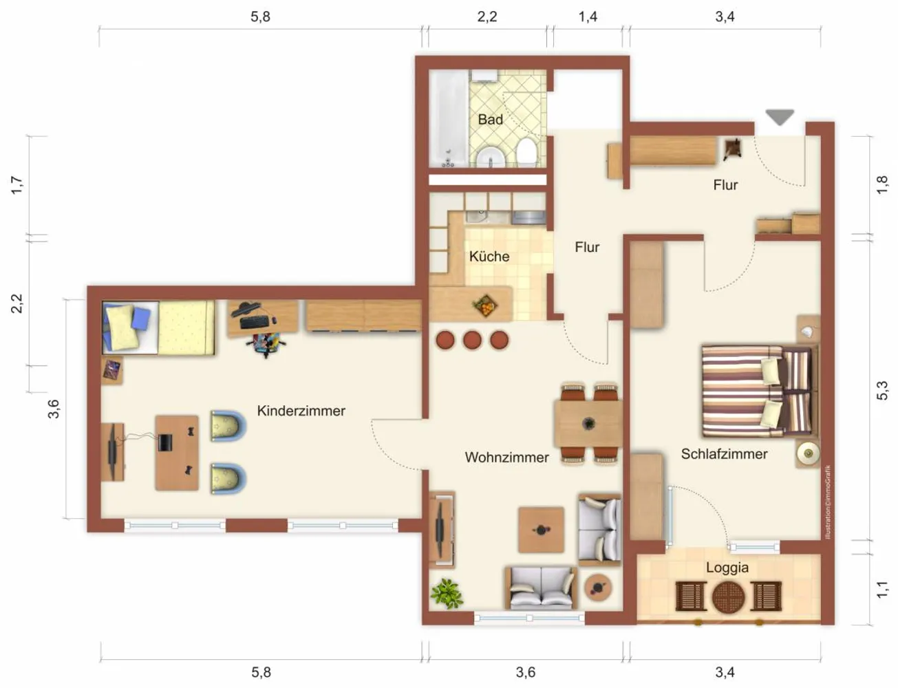 3 Zimmer Wohnung mit 83 m² in Suhl – Bild 5