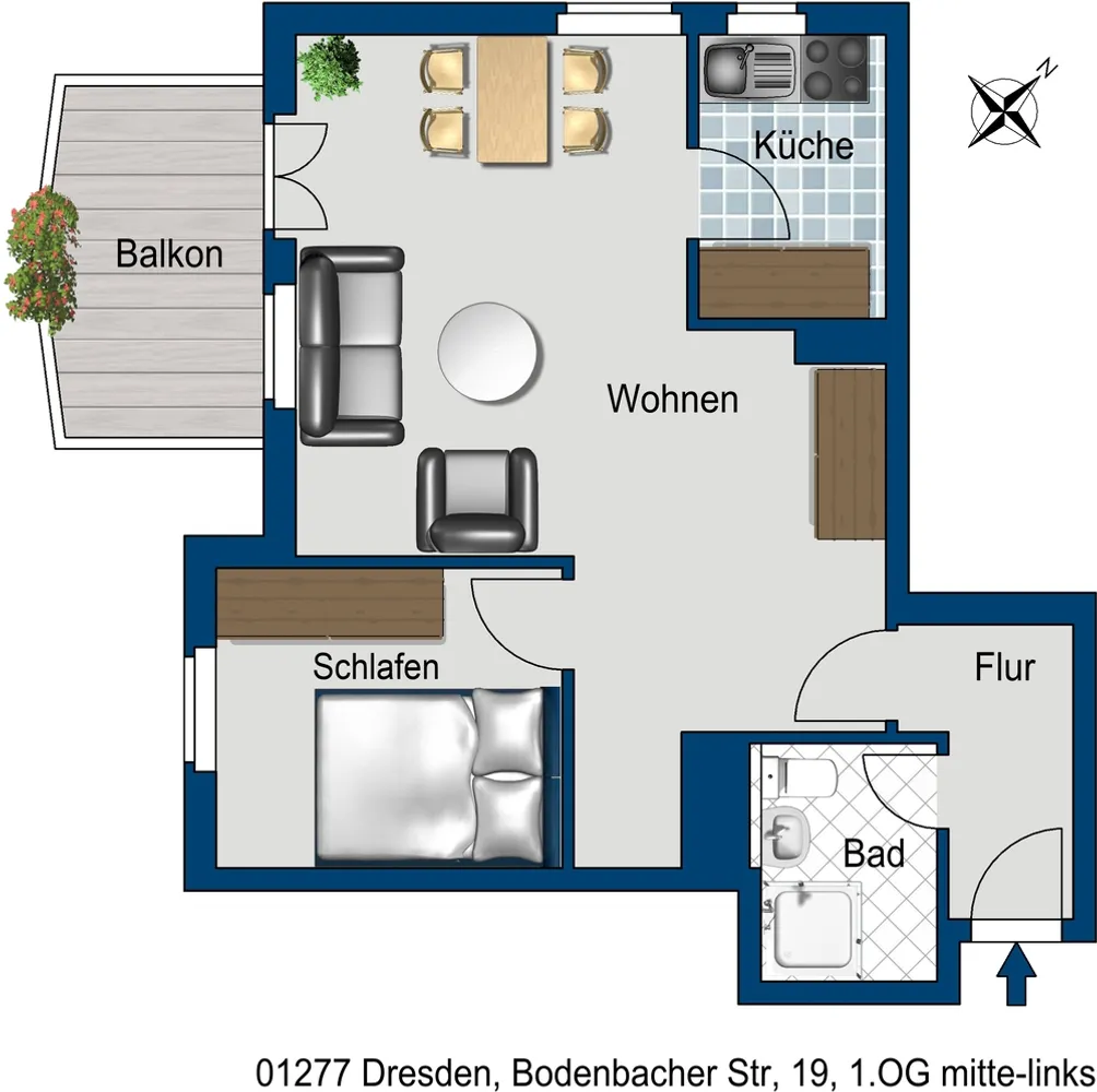 2 Zimmer Wohnung mit 57 m² in Dresden – Bild 2