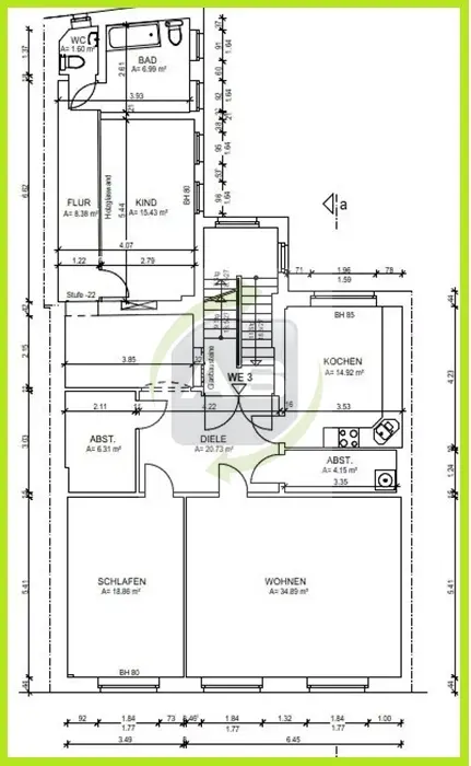 3 Zimmer Wohnung mit 132 m² in Zwickau – Bild 3