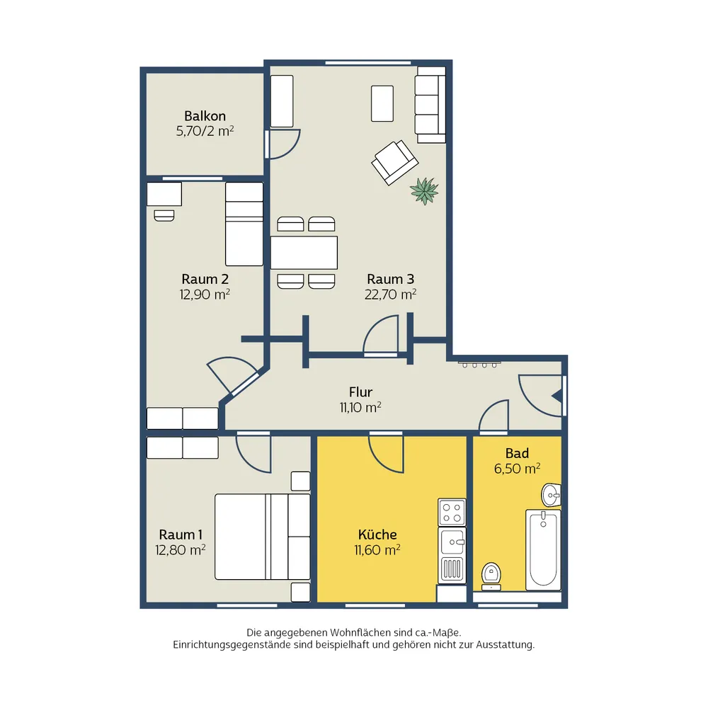 3 Zimmer Wohnung mit 79 m² in Leipzig – Bild 2