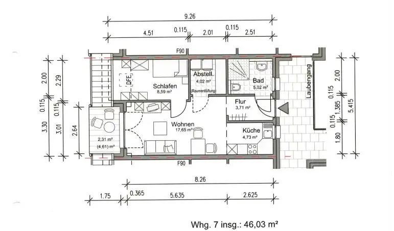 2 Zimmer Wohnung mit 46 m² in Lengerich – Bild 3