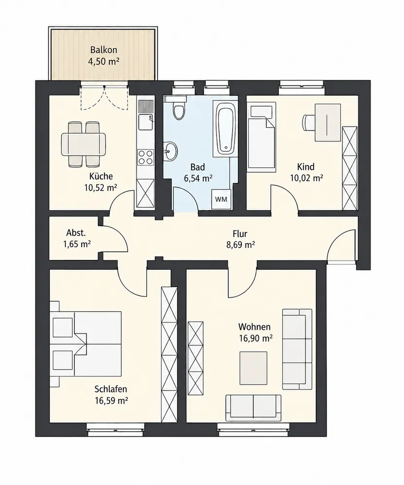 3 Zimmer Wohnung mit 73 m² in Oberhausen – Bild 6