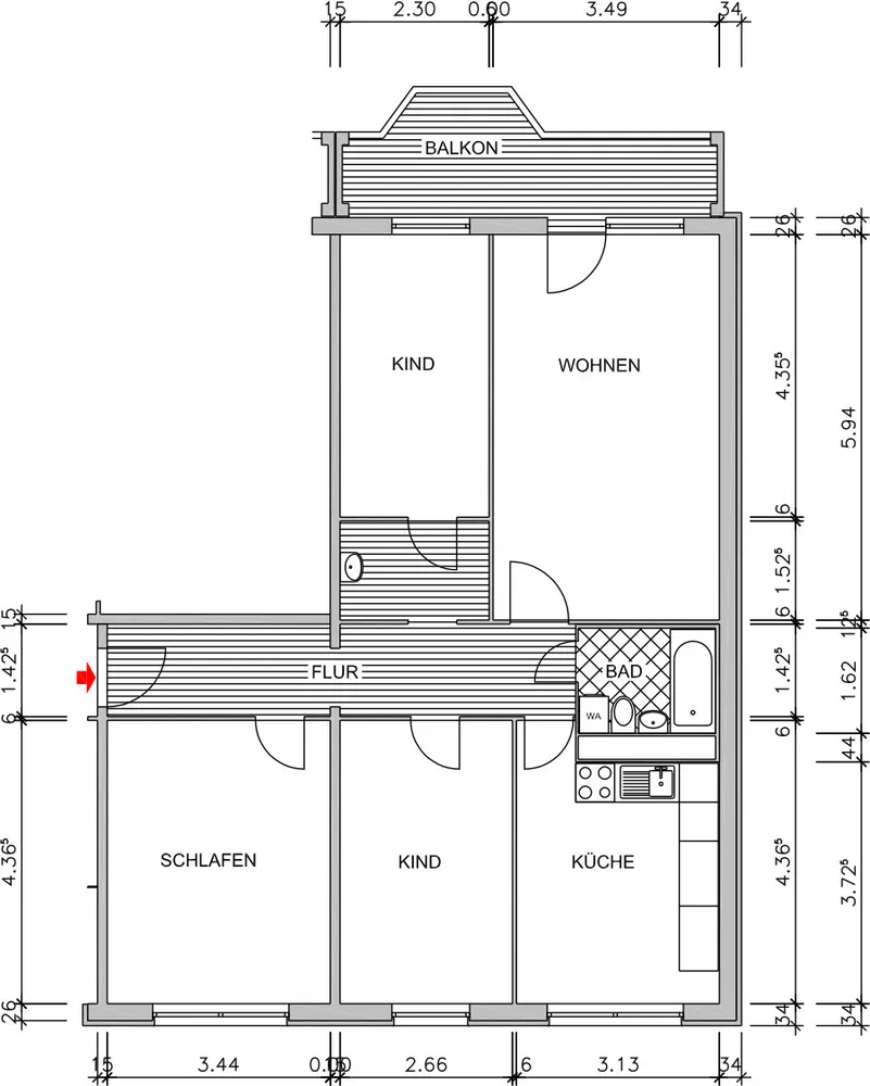 4 room apartment with 91 m² in Chemnitz – Photo 3
