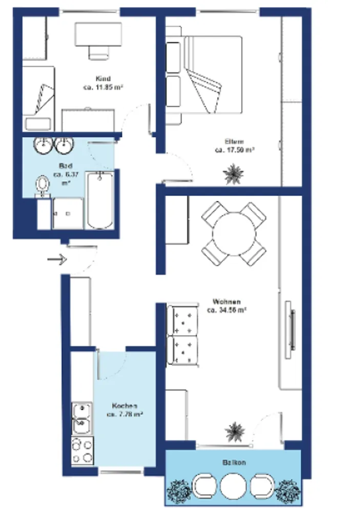 3 Zimmer Wohnung mit 83 m² in Hannover – Bild 3
