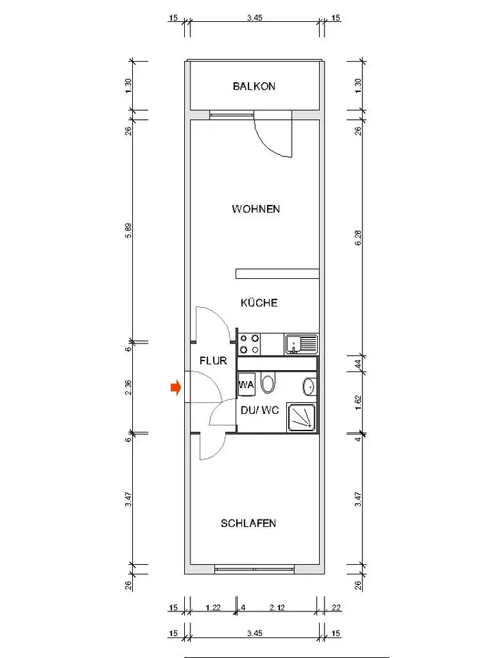 2 room apartment with 41 m² in Chemnitz – Photo 4