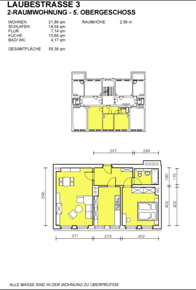 2 Zimmer Wohnung mit 58 m² in Dresden – Bild 2