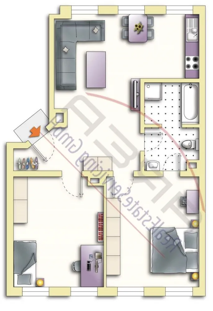 2 Zimmer Wohnung mit 46 m² in Leipzig – Bild 1