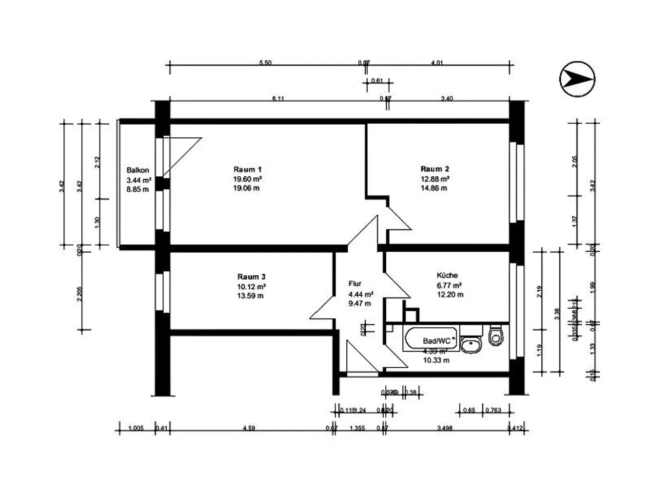 3 Zimmer Wohnung mit 61 m² in Halle (Saale) – Bild 8