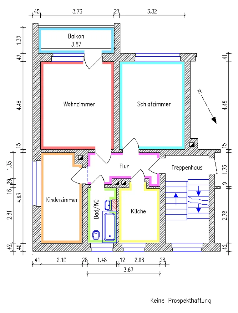 3 room apartment with 59 m² in Chemnitz – Photo 2