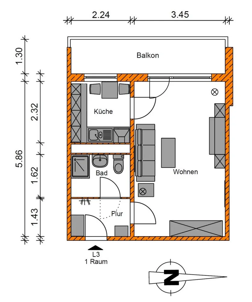 1 room apartment with 35 m² in Magdeburg – Photo 7
