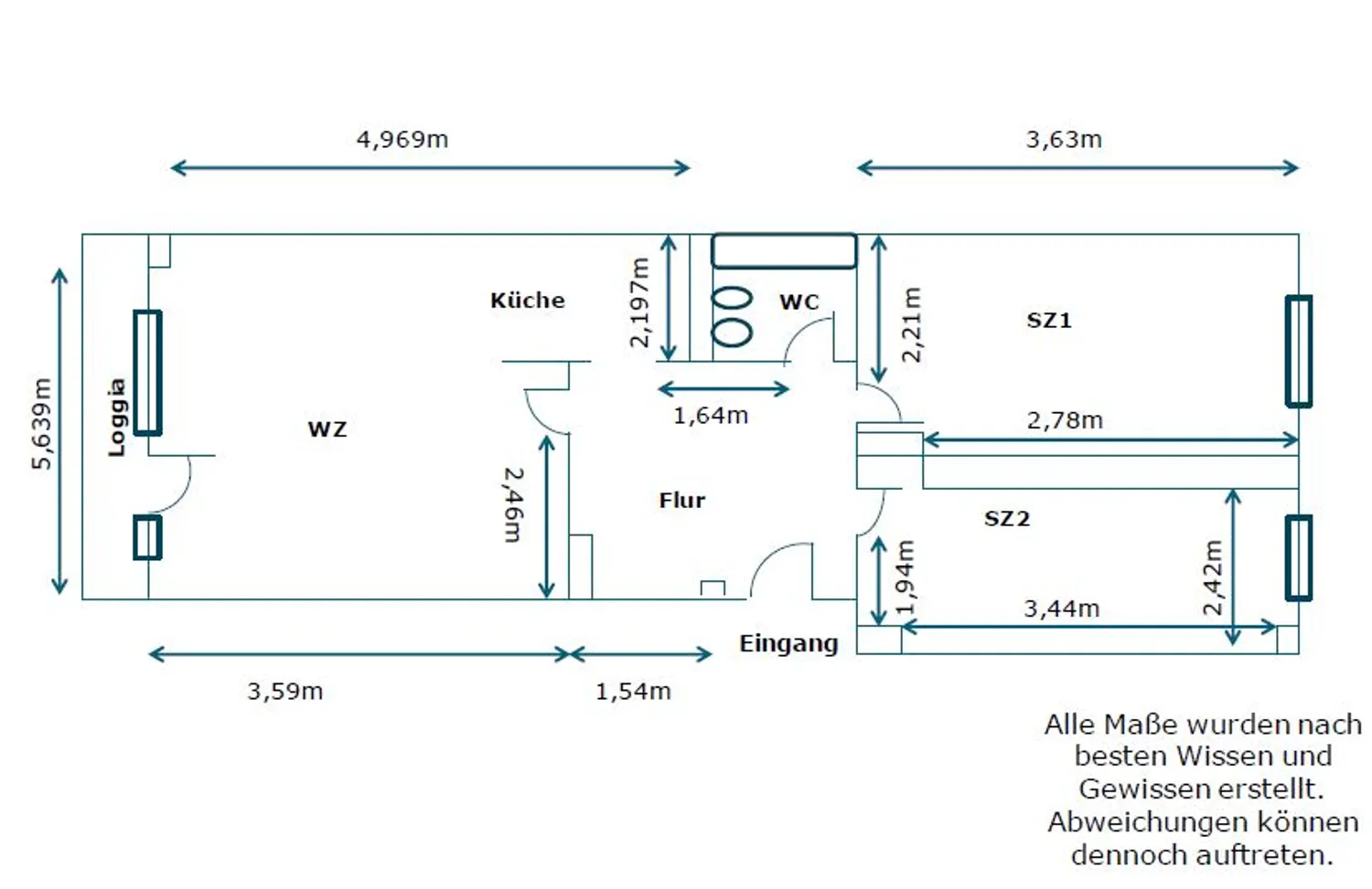 3 Zimmer Wohnung mit 59 m² in Jena – Bild 6