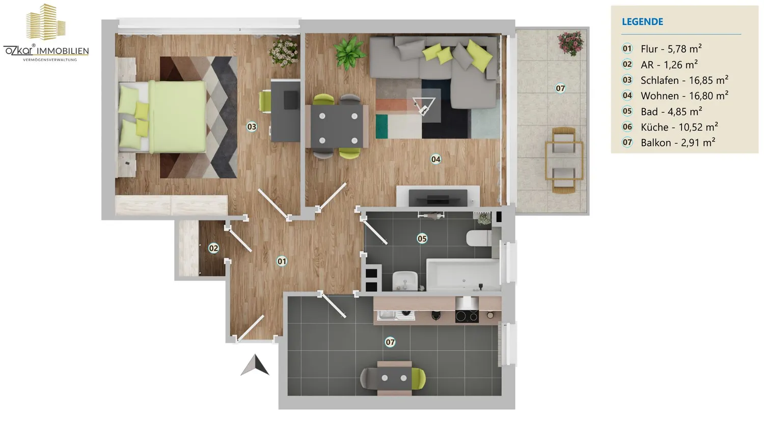 2 Zimmer Wohnung mit 60 m² in Hanau – Bild 6