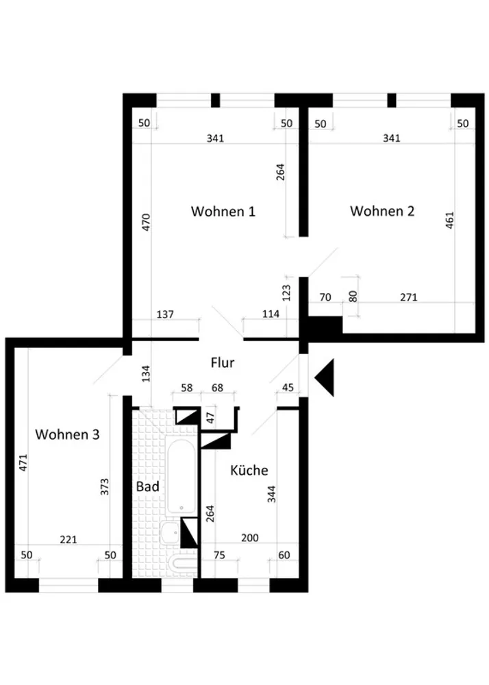 3 Zimmer Wohnung mit 58 m² in Magdeburg – Bild 2