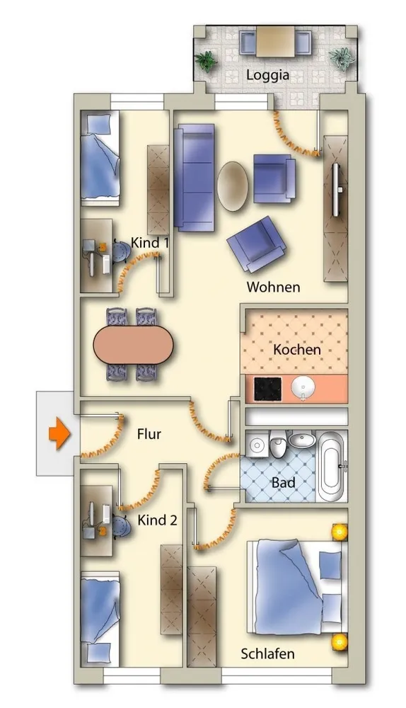 4 Zimmer Wohnung mit 69 m² in Freiberg – Bild 5