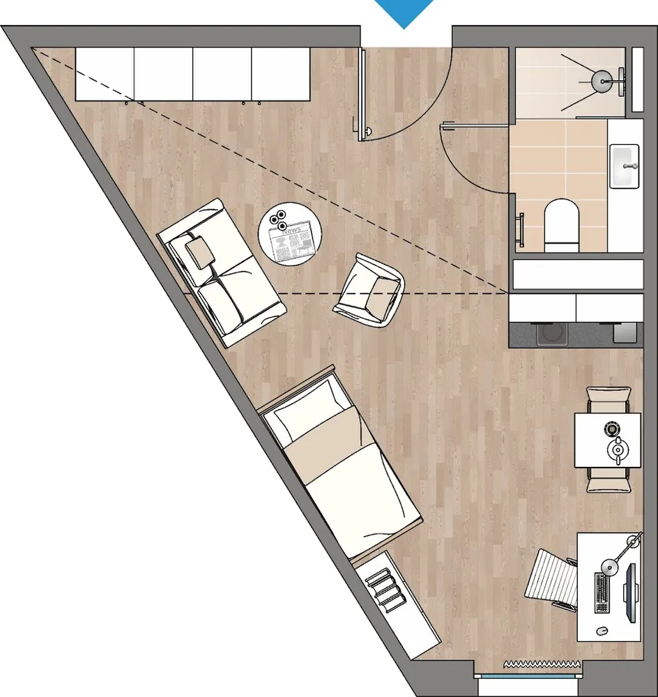 1 Zimmer Wohnung mit 46 m² in Frankfurt am Main – Bild 3