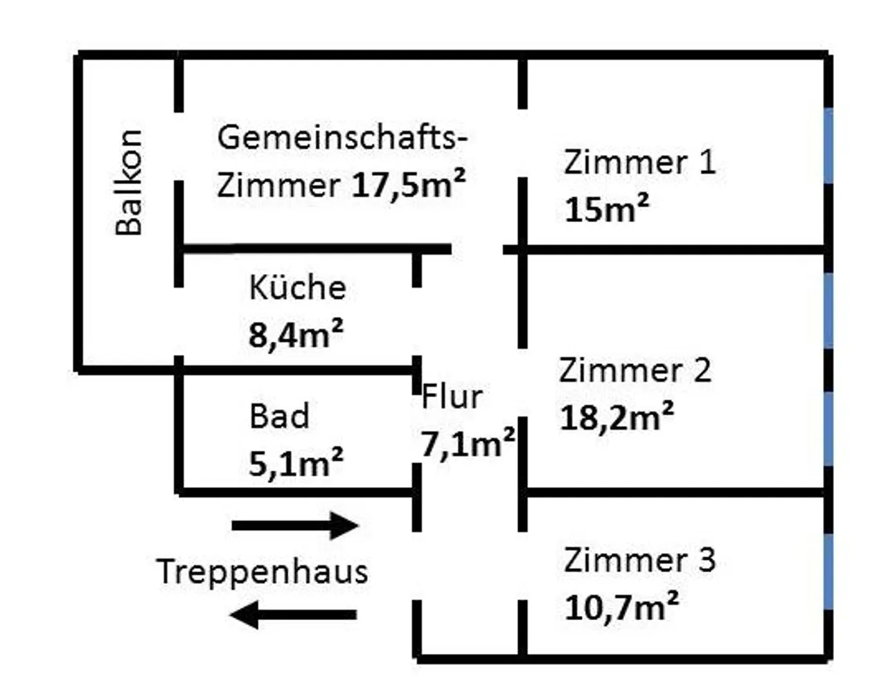 4 Zimmer Wohnung mit 82 m² in Düsseldorf – Bild 1