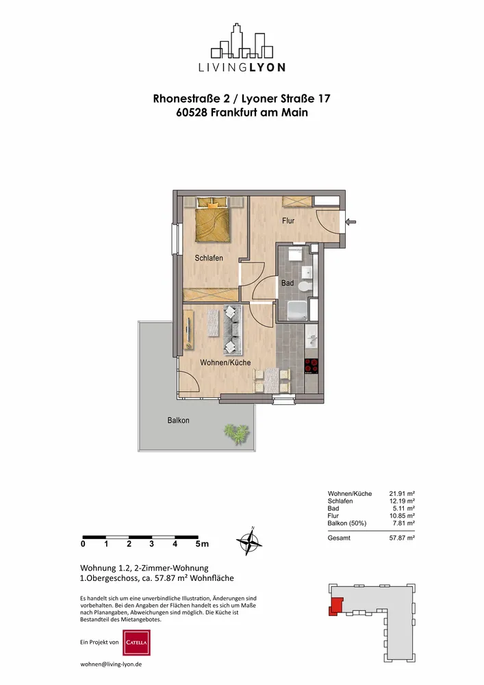 2 Zimmer Wohnung mit 58 m² in Frankfurt am Main – Bild 8