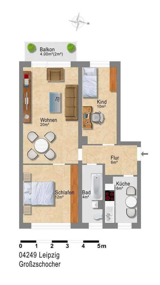 3 Zimmer Wohnung mit 58 m² in Leipzig – Bild 12